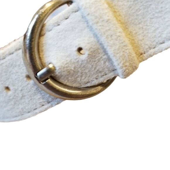 Dr Scholl's Sandals Wood Platform Leather Off White Metallic‎ Buckle Slingback 9 - Picture 5 of 7